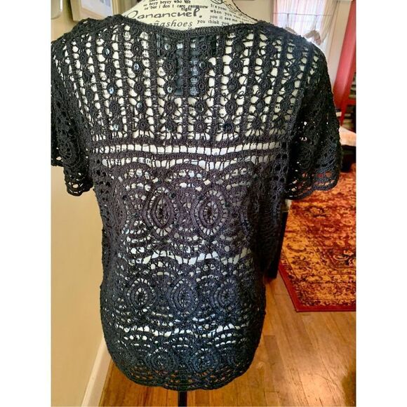 Sadimara by Colette Mordo Black Crochet Summer Sweater - Picture 2 of 6